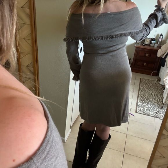 Anthropologie THML Off-Shoulder Dress with Fringe - Picture 7 of 14